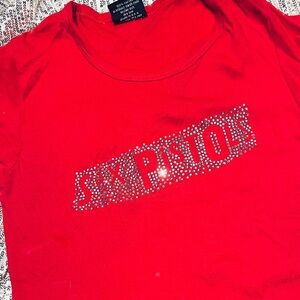 Vintage Sex Pistols rhinestone baby t-shirt.
Very rare.